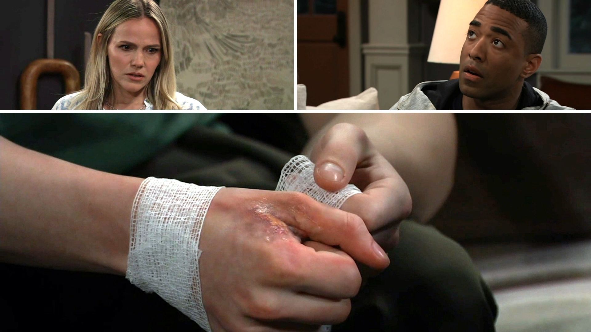 Isaiah examines Rocco's hand | Image: ABC
