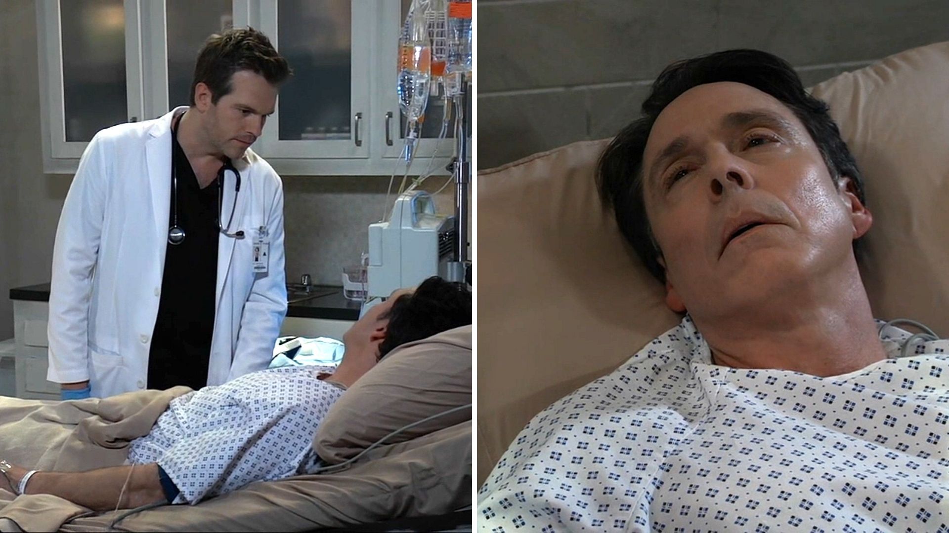 Lucas tends to Cullum on General Hospital. | Image ABC Sidwell gives Jordan orders on General Hospital. | Image ABC Enter caption General Hospital's Kai and Trina visit Drew and Willow. .| Image ABC