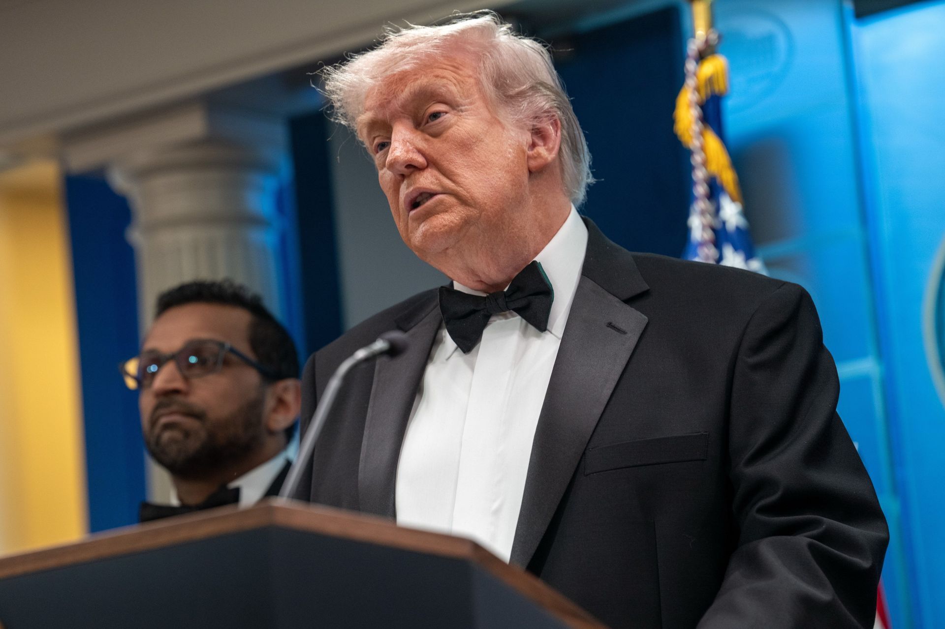 President Trump Makes A Statement From White House After Possible Shooting At WHCA Dinner - Source: Getty
