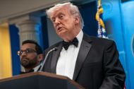 President Trump Makes A Statement From White House After Possible Shooting At WHCA Dinner - Source: Getty