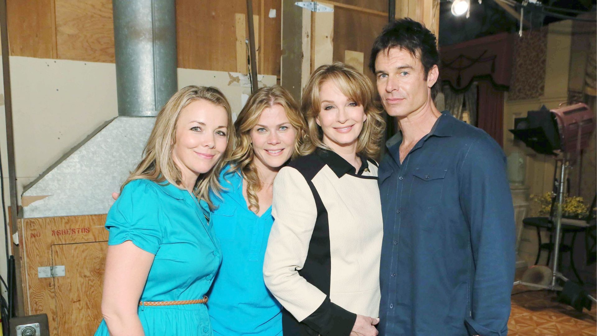 Christie Clark (Carrie), Allison Sweeney (Sami), Deidre Hall (Marlena), and Patrick Muldoon (Austin) on Days of our Lives | Image: JPI