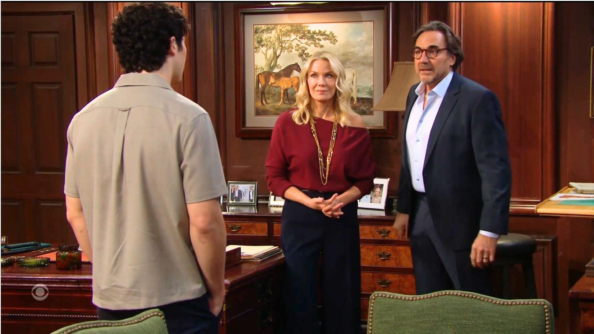 RJ told Ridge and Brooke that Will Spencer shouldn't be at Forrester Creations on B&amp;B | Image: CBS