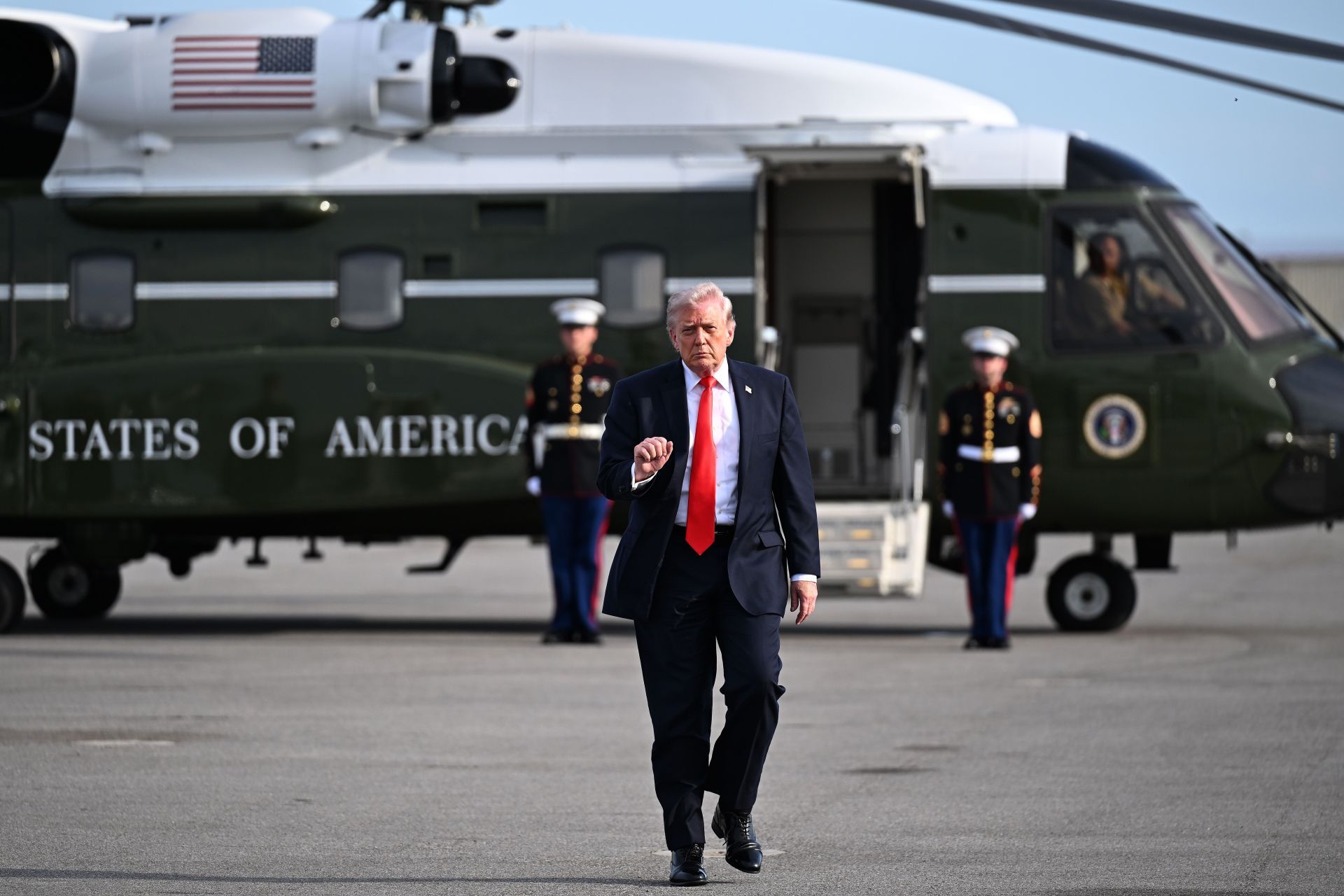 President Trump Visits The Villages Charter School In Florida - Source: Getty