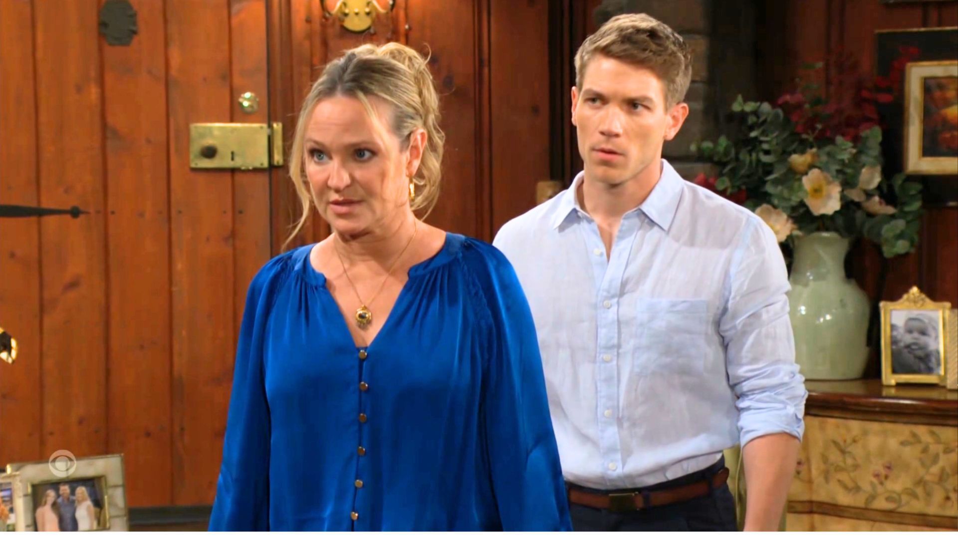 Nick telling Noah (Lucas Adams) here with Sharon (Sharon Case) that he can't go after Matt Clark because he's seen him is the only thing that makes sense on Y&R | Image: CBS