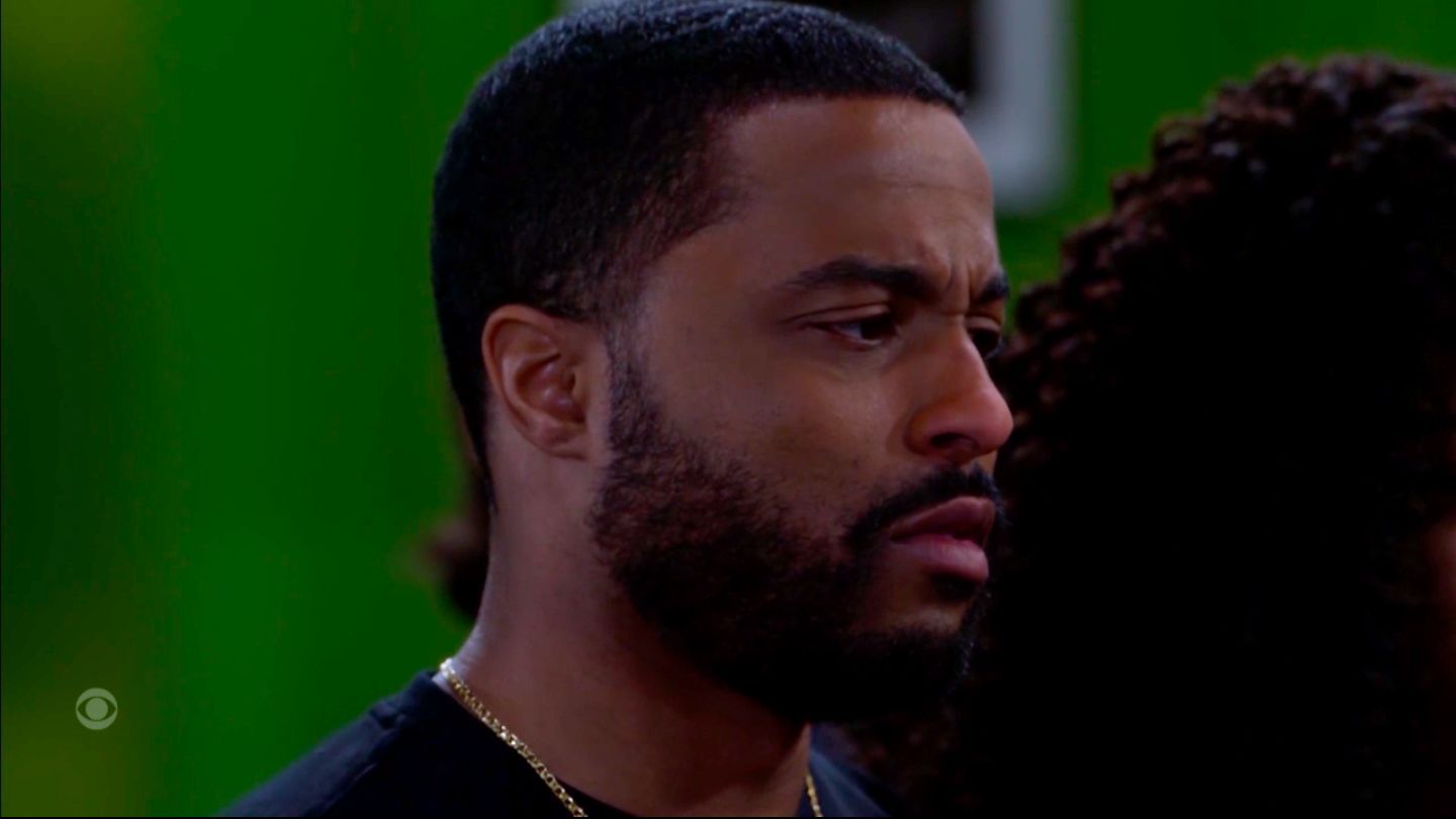 Jacob looked to be ordering PTSD with a side of survivor's guilt at Derek's Uptown memorial on Beyond the Gates | Image: CBS