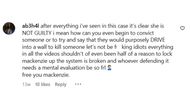 A comment under Mackenzie Shirilla’s Instagram