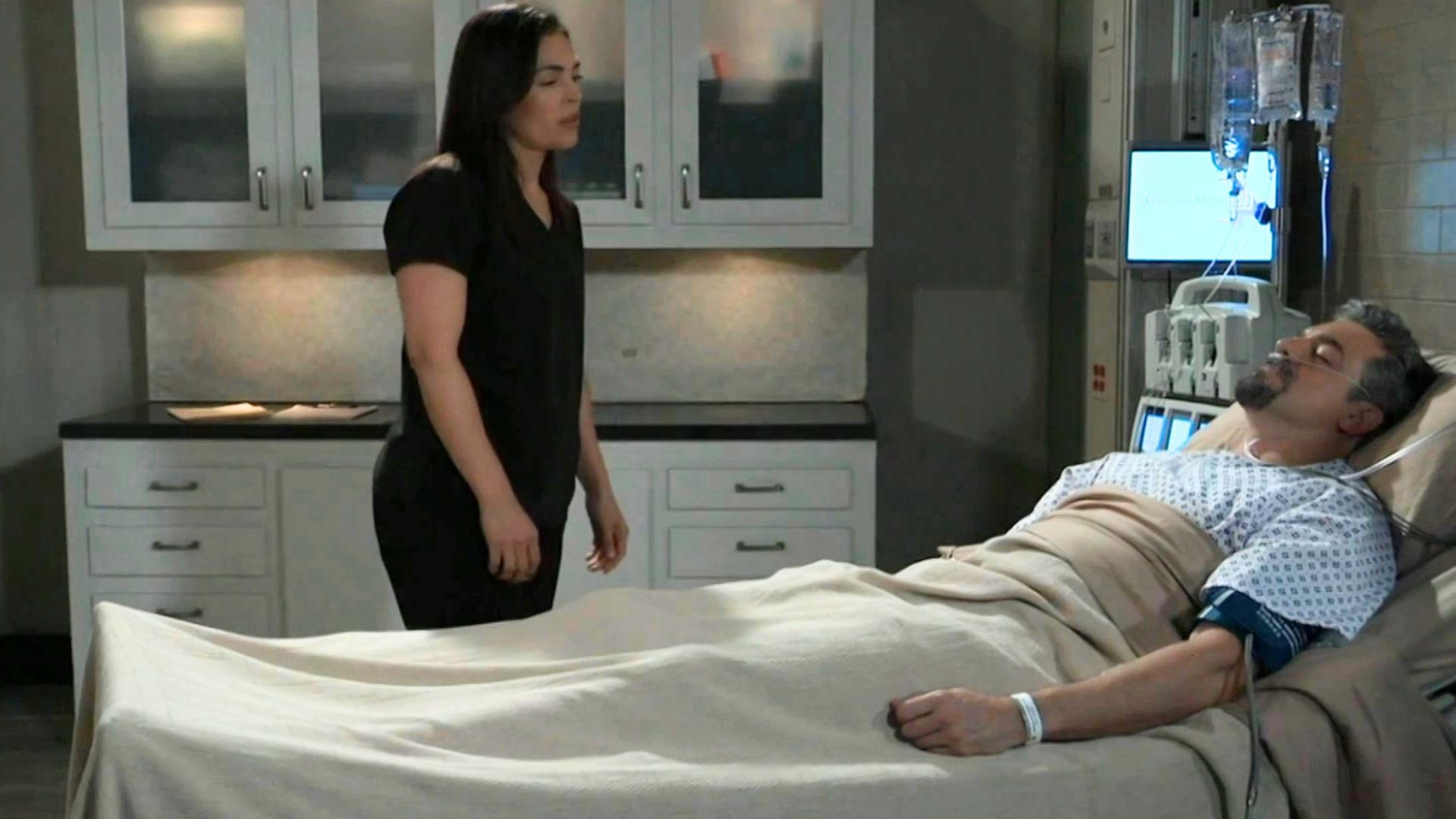 Britt visited an unconscious Jack | Image: ABC