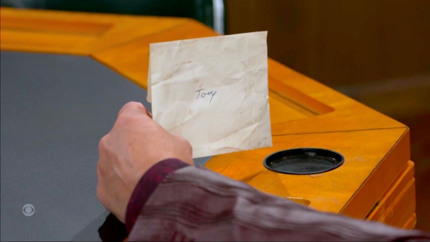 The paper from this envelope came from Joey's family tree on Beyond the Gates | Image: CBS
