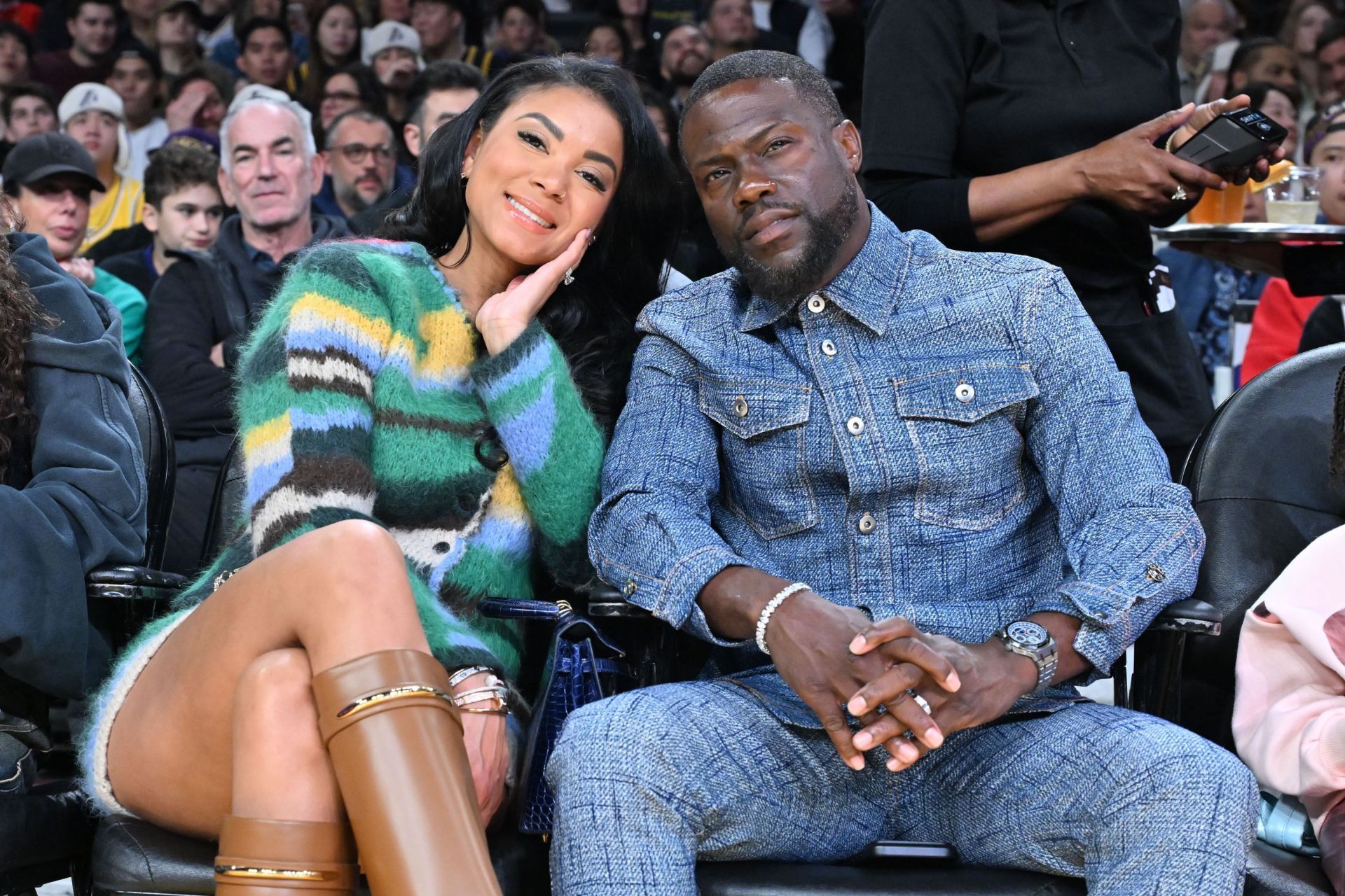 Celebrities At The Los Angeles Lakers Game - Source: Getty