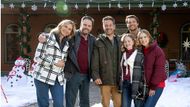Ryan Paevey, Britt Robertson, Kevin Dillon, and Natasha Henstridge, and cast members from Christmas in Moose Lake | Image: GAC