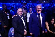 (L-R) UFC President and CEO Dana White, Tyson Fury, Mark Zuckerberg and U.S President Donald J. Trump attend the UFC Freedom 250 event on the South Lawn at the White House on June 14, 2026 in Washington, DC- Source: Getty
