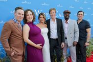 (L-R) Ben Rosenbaum, Erin Krakow, Lori Loughlin, Jack Wagner, Viv Leacock and Kavan Smith attend "When Calls the Heart" & "Hope Valley: 1874" Celebration - Source: Getty