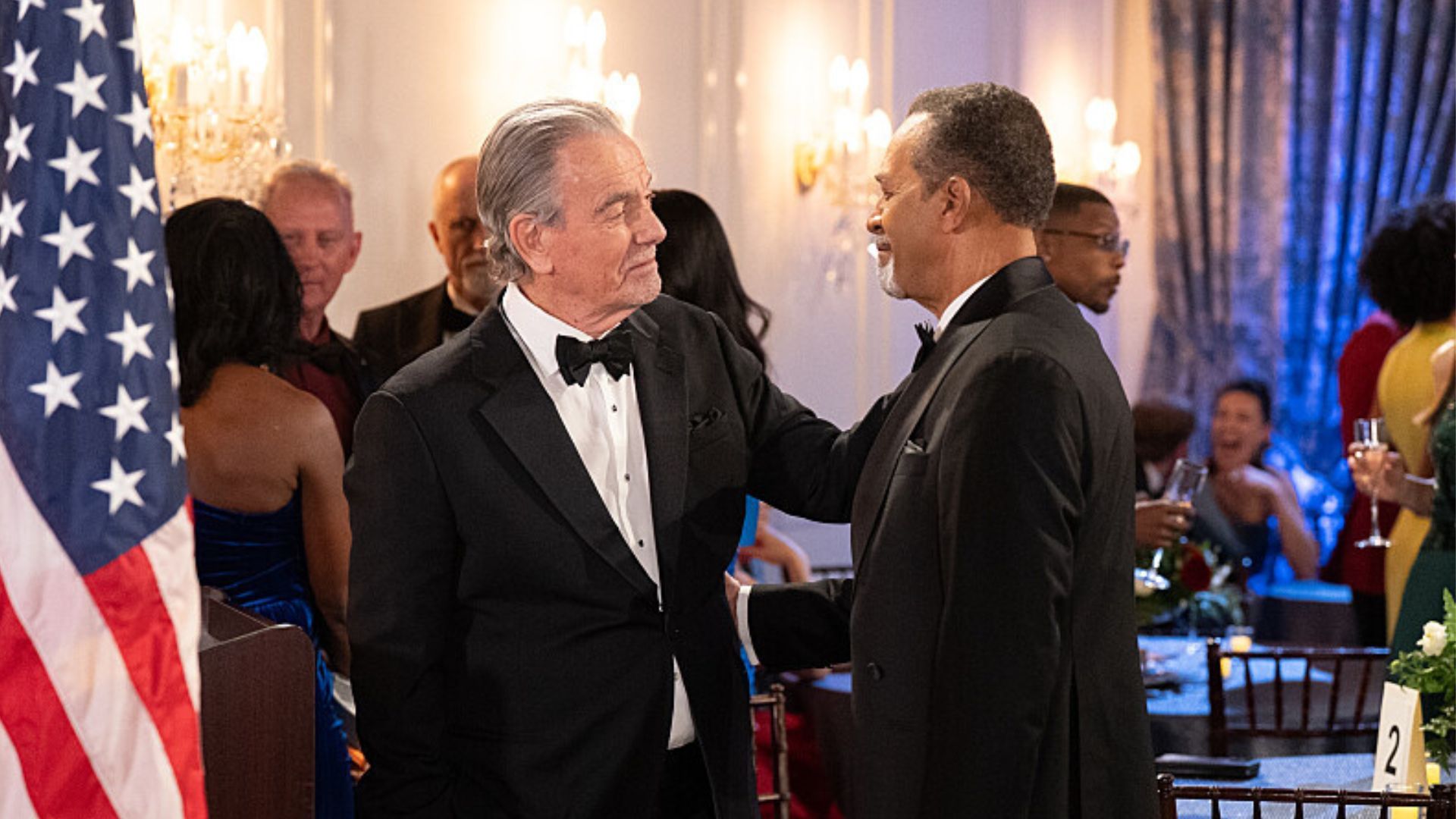 Eric Braeden as Victor Newman and Clifton Davis as Vernon Dupree. Photo: Quantrell Colbert/CBS