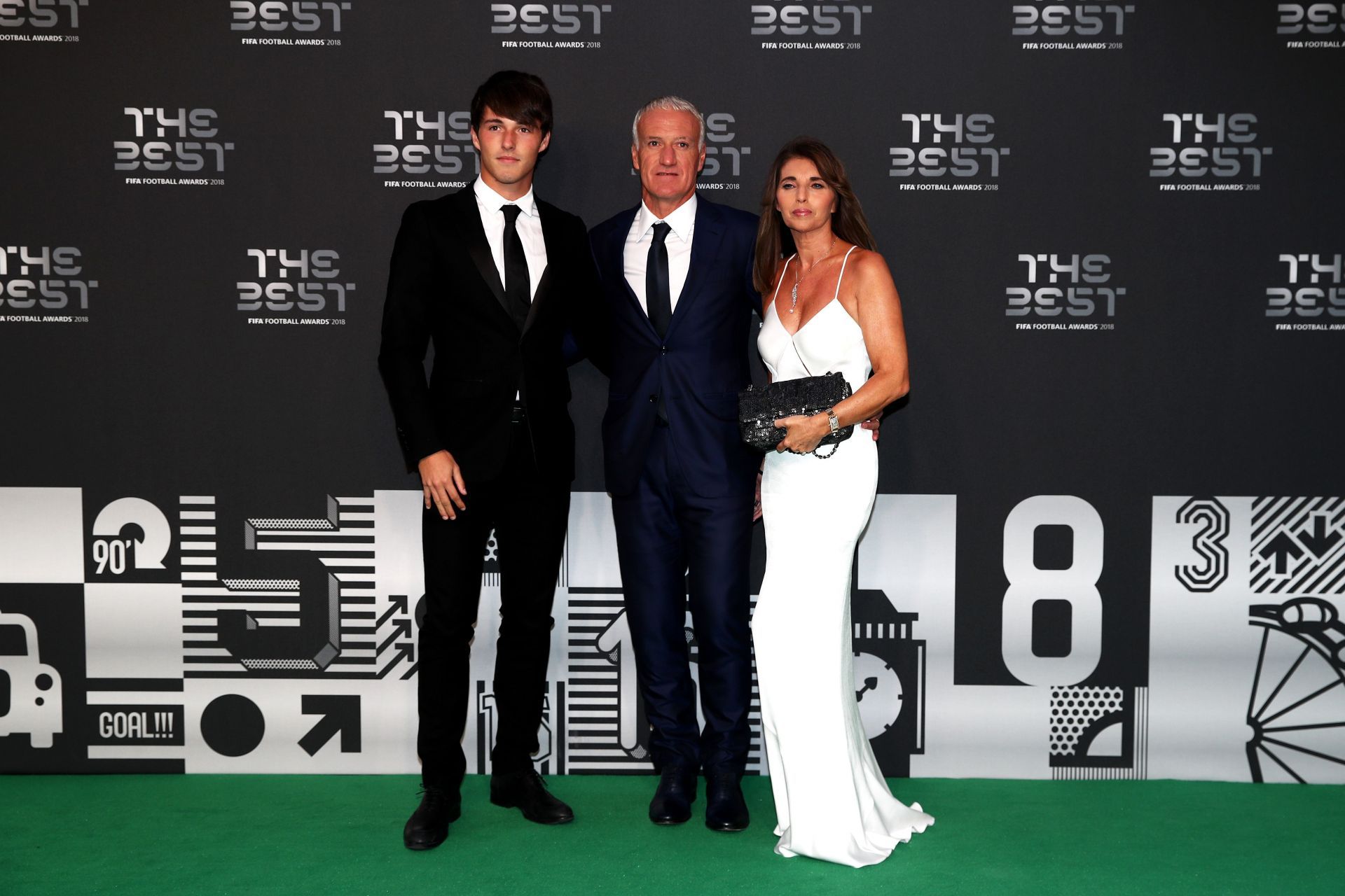 France Manager, Didier Deschamps (C), wife Claude Deschamps and son Dylan Deschamps attend The Best FIFA Football Awards - Green Carpet Arrivals - Source: Getty