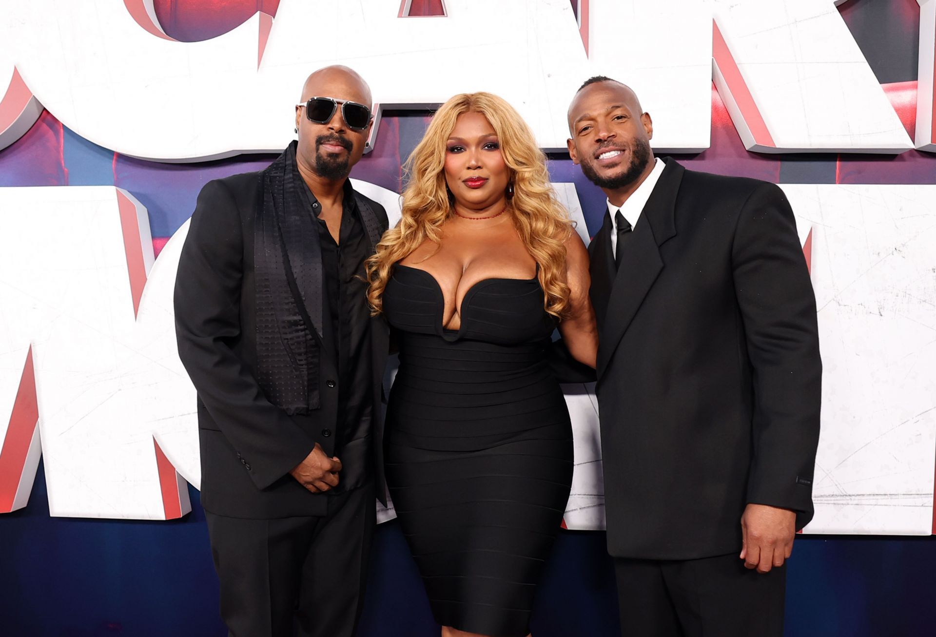 L-R) Shawn Wayans, Lizzo and Marlon Wayans attend the "Scary Movie" - Global Premiere - Source: Getty