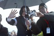 Michael Jackson leaves the Santa Maria County Courthouse in Santa Maria on January 16, 2003, after h - Source: Getty