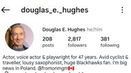 Doughlas E. Hughes Instagram bio