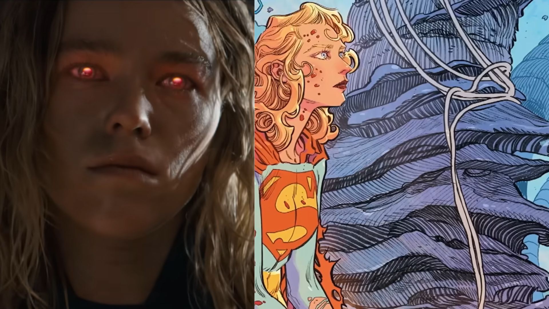 The still from the movie and a panel from the comic | Image Via: YouTube/DC