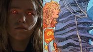 The still from the movie and a panel from the comic | Image Via: YouTube/DC