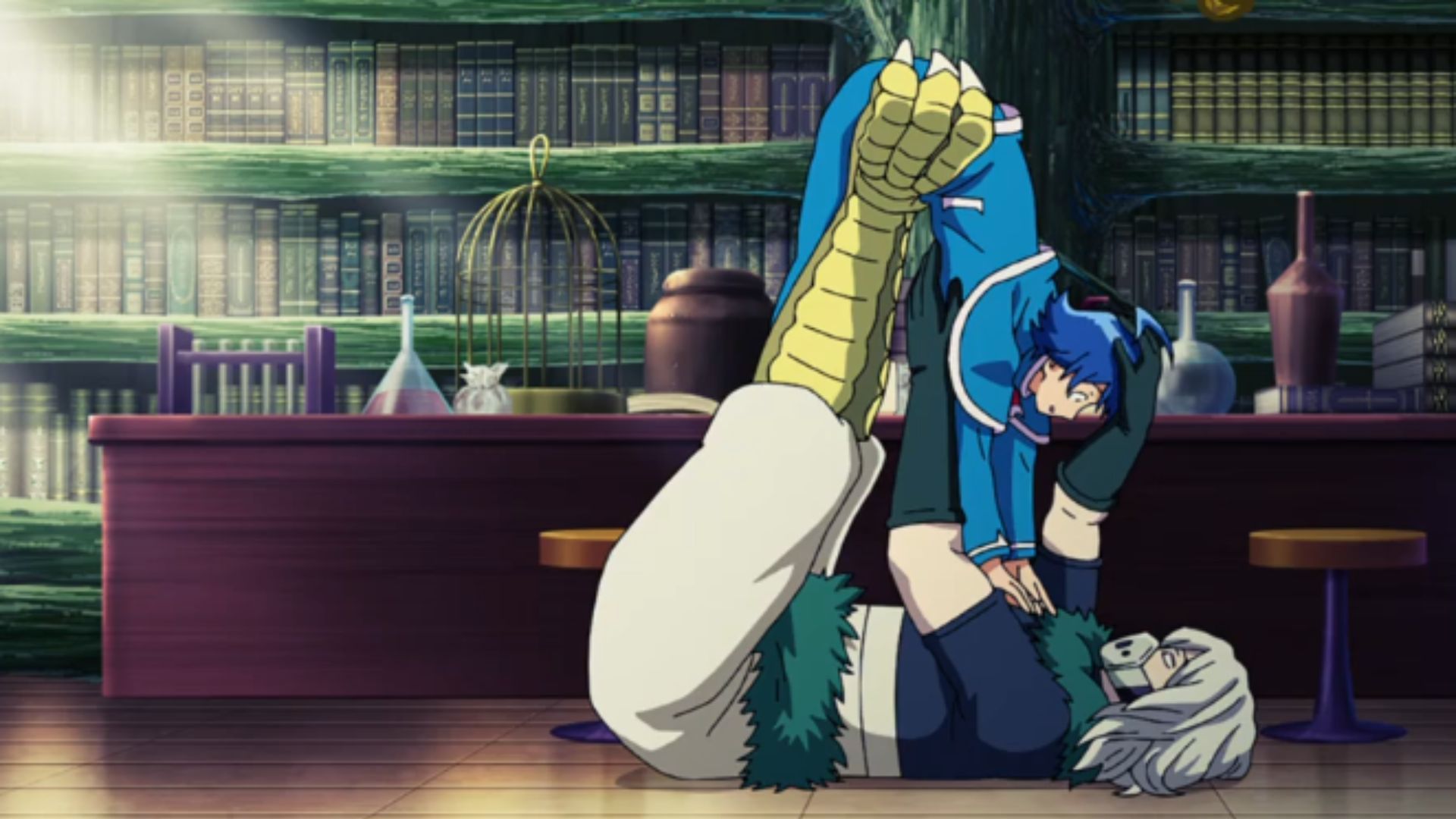 Baram-sensei and Iruma as seen in the preview - Source: BN Pictures