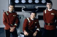 American actors DeForest Kelley, Leonard Nimoy and Canadian William Shatner on the set of Star Trek: The Wrath of Khan, directed by Nicholas Meyer - Source: Getty