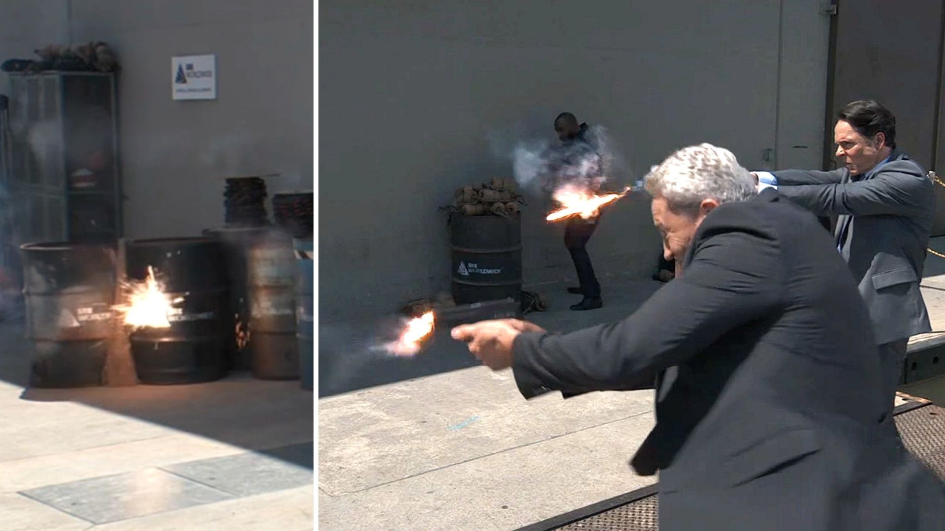 Bullets flew as the bad guys closed in  | Image: ABC