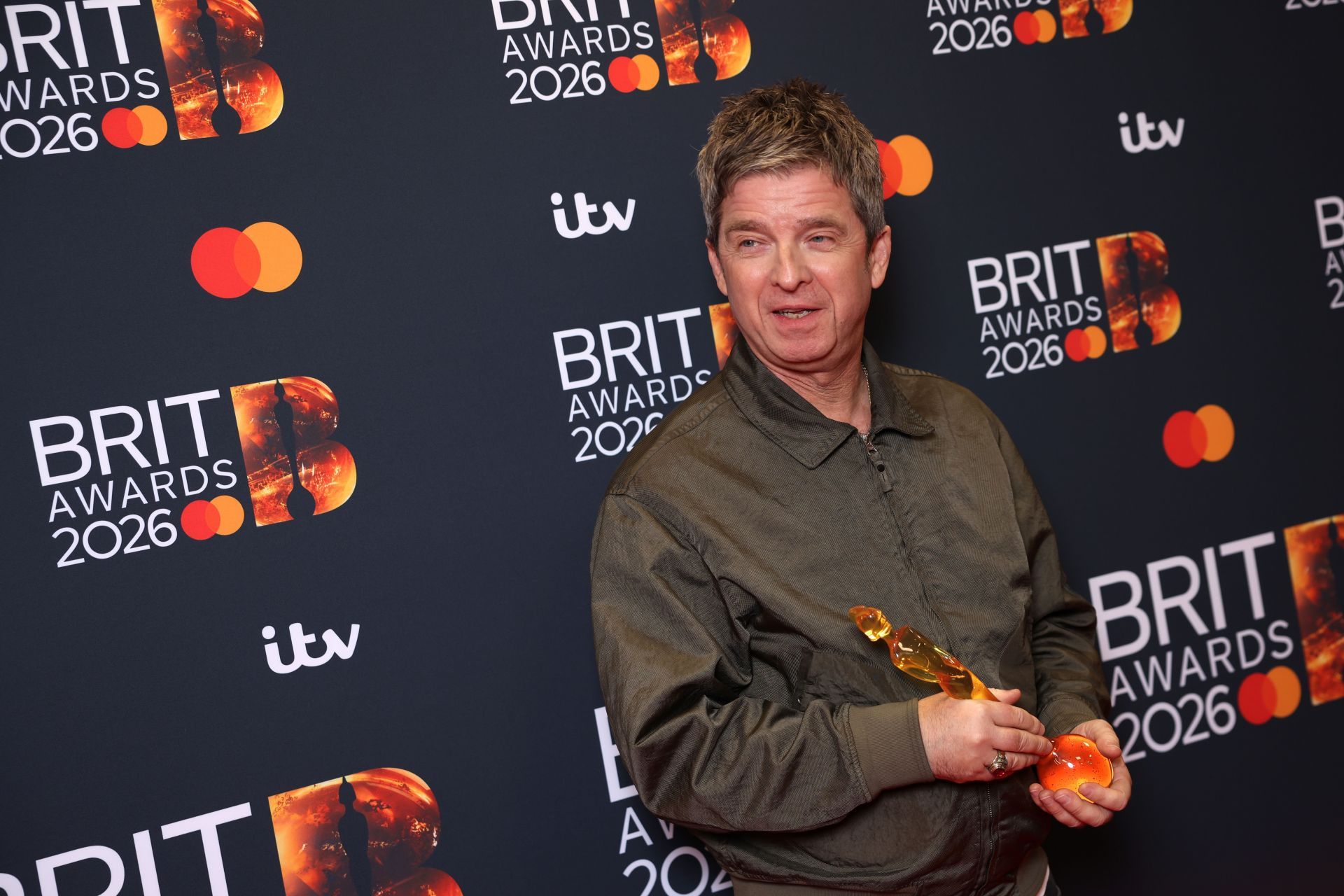 Noel Gallagher at The BRIT Awards 2026 - Winners Room - Source: Getty