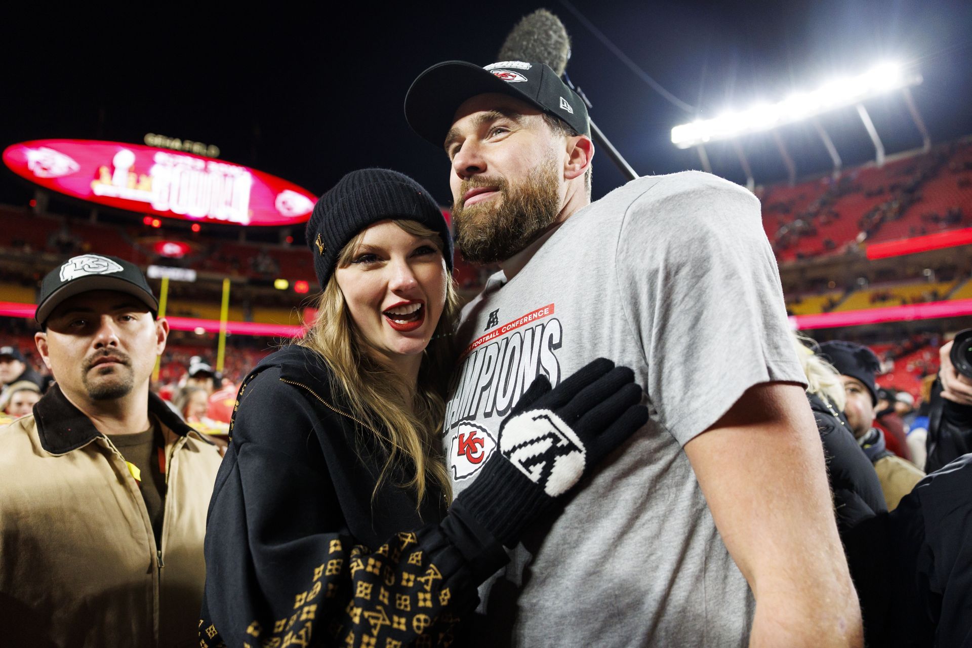 Taylor Swift and Travis Kelce at the AFC Championship Game: Buffalo Bills v Kansas City Chiefs - Source: Getty
