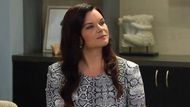 Katie Logan kept an eye on the competition | Image: CBS