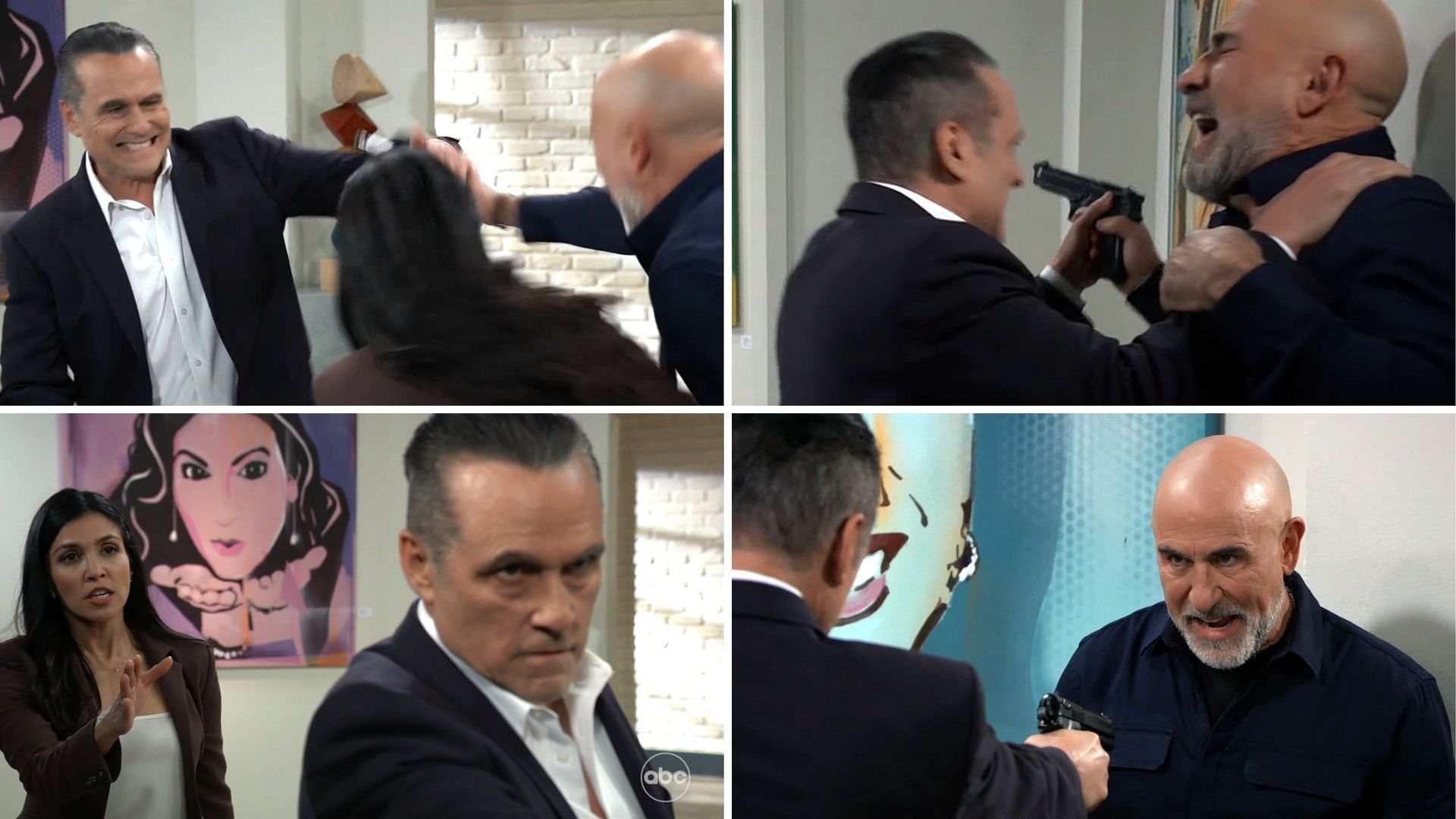Sonny subdued Sidwell and Justine saved Sonny | Image: ABC