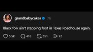 Baker Jocelyn Delk Adams slams Texas Roadhouse for alleged racism. (Image via Threads)