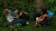 Tate, Holly, Aaron, and Arianna made smores: Image: Peacock