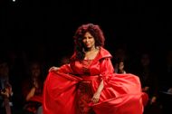 Chaka Khan walks on the runway wearing a Chris March design at The Heart Truth's Red Dress Collection 2012 Fashion Show at Hammerstein Ballroom on February 8, 2012 in New York City- Source: Getty