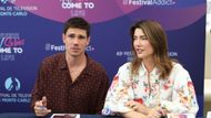 Tanner Novlan (Finn) and Jacqueline MacInnes Wood (Steffy) in Monaco | Image: JPI