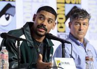 Aaron Pierre and Kyle Chandler speak at 2026 Comic-Con International: San Diego - HBO Max's "Lantern" Hall H Panel - Source: Getty