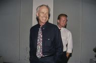 American actor Mike Farrell and his son Michael attending the premiere of 'Bob Roberts' at the Writers Guild Theater in Beverly Hills, California, September 1st 1992. - Source: Getty
