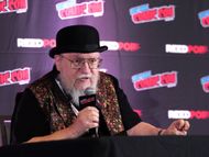 George R. R. Martin speaks onstage at New York Comic Con 2025 - Day 3 - Source: Getty
