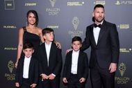 Antonela Roccuzzo and Lionel Messi with sons Thiago Messi, Mateo Messi Roccuzzo and Ciro Messi Roccuzz attend the 67th Ballon D'Or Photocall at Theatre Du Chatelet on October 30, 2023 in Paris, France - Source: Getty