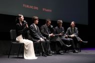 Minami Hamabe, Ryûnosuke Kamiki, Takashi Yamazaki, and Dennis Lim speak onstage at the "Godzilla Minus Zero" - Intro/Q&A - 64th New York Film Festival - Source: Getty