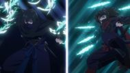 Chiyome vs. Sasuke in Skeleton Knight in Another World Season 2 Episode 11 - Source: Aura Studio