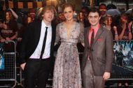 (L-R) Rupert Grint, Emma Watson and Daniel Radcliffe arrive for the World Premiere of Harry Potter And The Half Blood Prince at Empire Leicester Square on July 7, 2009 in London, England - Source: Getty