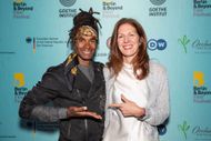 Fab Morvan and Festival President Noemie Njangiru arrive at the North American premiere of "Girl You Know It's True" at 28th Annual Berlin & Beyond Film Festival at Roxie Theater on April 19, 2024 in San Francisco, California - Source: Getty