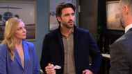 Belle spit out her champagne onto EJ when he said he had not sent it to her | Image: Peacock