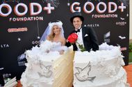 Lana Gomez and Sebastian Maniscalco attend the 2018 GOOD+ Foundation's 3rd Annual Halloween Bash Presented by Delta Air Lines and Otter Pops - Source: Getty