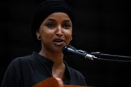 Rep. Ilhan Omar (D-MN) speaks during a campaign rally for Wisconsin Gubernatorial candidate Francesca Hong on August 2, 2026, in Milwaukee, Wisconsin. Hong, a democratic socialist in the state legislature, has seen an uptick in recent poll numbers. - Source: Getty