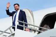 Vice President JD Vance departs Air Force Two as he arrives at Cincinnati/Northern Kentucky International Airport following a rally in Lima, Ohio on October 09, 2026 in Hebron, Kentucky - Source: Getty