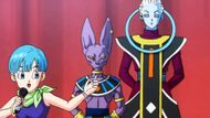 Bulma, Beerus, and Whis - Source: Toei Animation