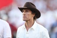 Matthew McConaughey leaves the field following a game between the Oklahoma Sooners and the Texas Longhorns at Cotton Bowl on October 10, 2026 in Dallas, Texas. - Source: Getty