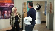 Ava and Drew talking at the Jerome Gallery | Image: ABC