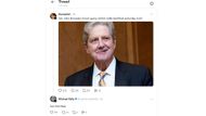 Lioness star slams John Kennedy as senator “Hee-Haw” over displaying Eric Schmitt’s Jack Smith text prop (Source: Threads/realmichaelkelly)